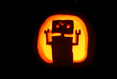 red robot pumpkins