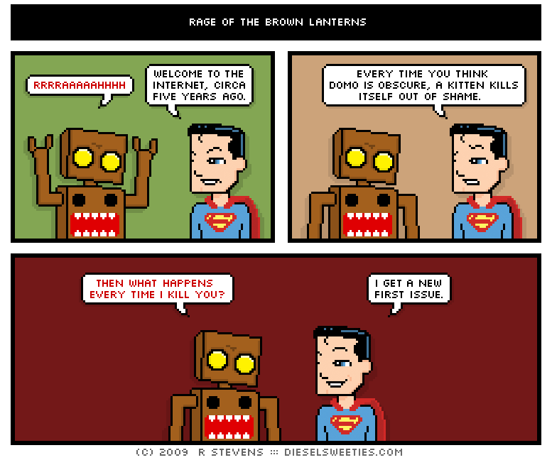 superman vs. domo kun vs. kittens